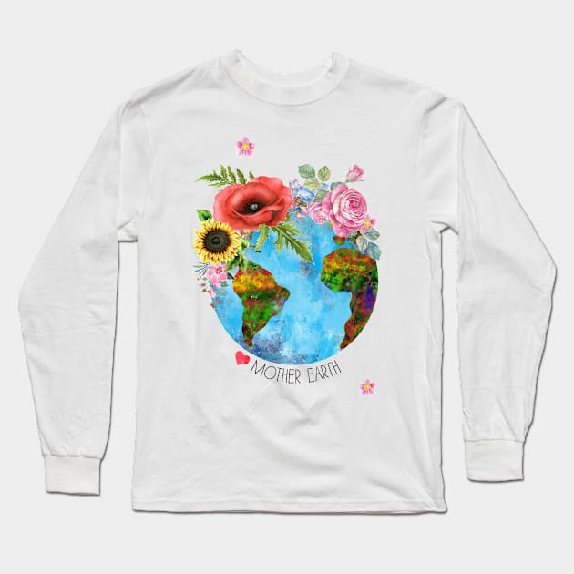 Mother Earth Long Sleeve T-Shirt by RosaliArt